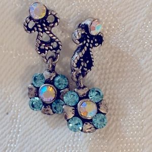 Blue Crystal Stud Earrings